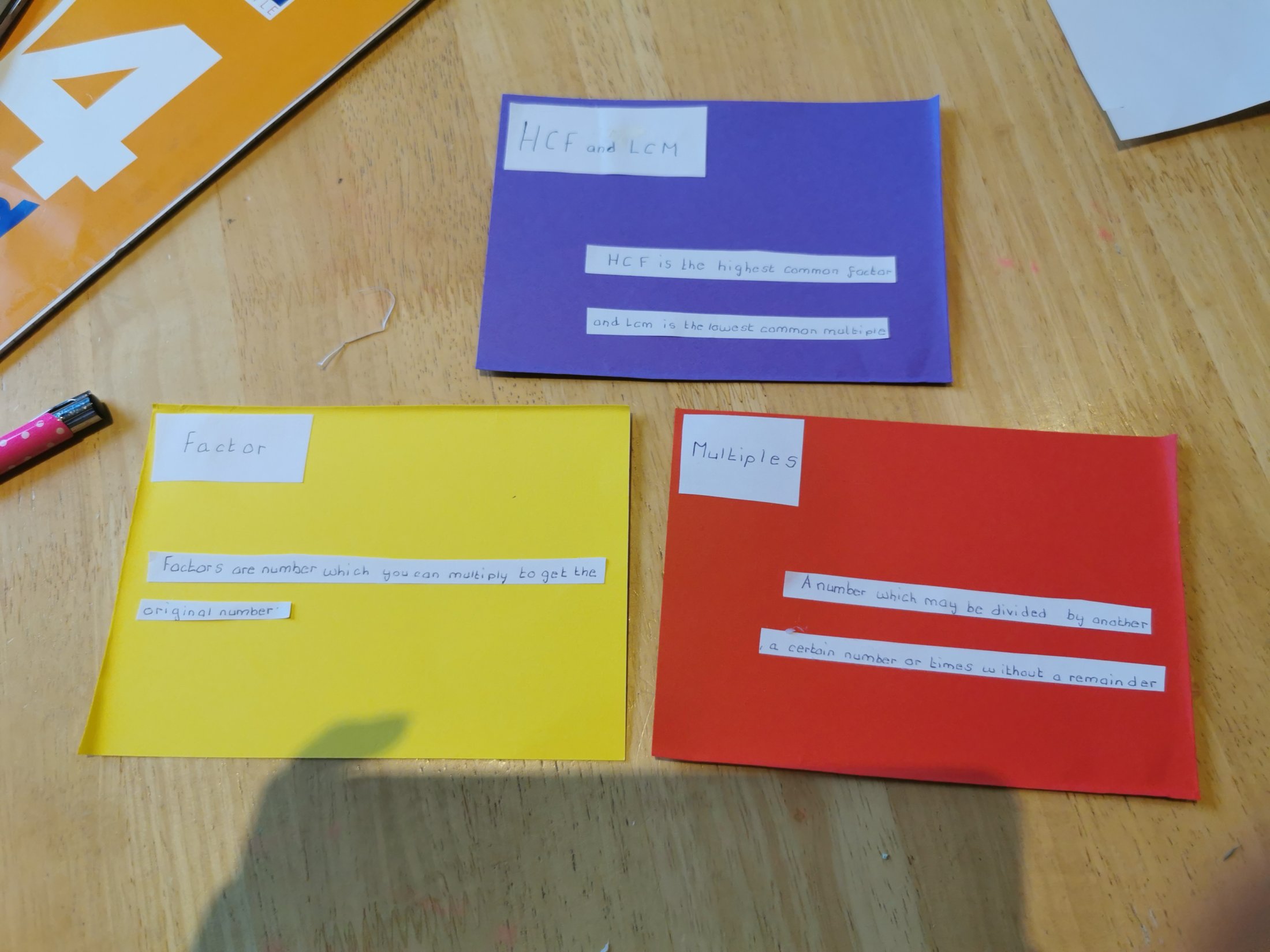 Year 9 - HCF And LCM Revision Cards